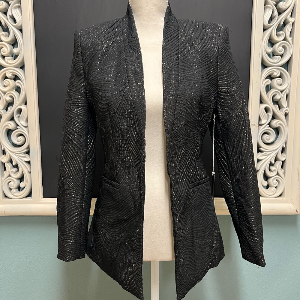 Worthington NWT  Black with Metallic Gold Women's Blazer
